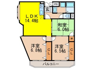 カルム千里山土井Ａ棟の物件間取画像